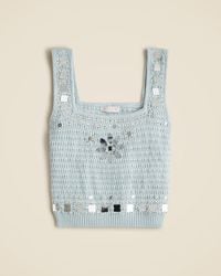 J.Crew - Sweater-Tank With Hand-Embellished Mirrors - Lyst