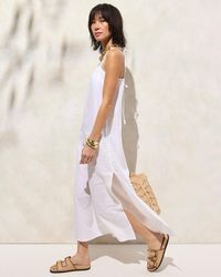 J.Crew - Linen-Cotton Blend Tie-Back Midi Dress - Lyst
