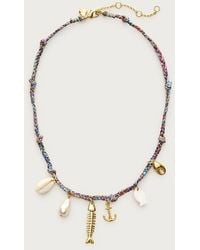 J.Crew - Braided Fishbone Charm Necklace - Lyst