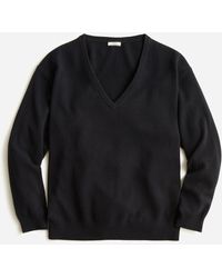 J.Crew Cashmere Relaxed V-neck Sweater - Black