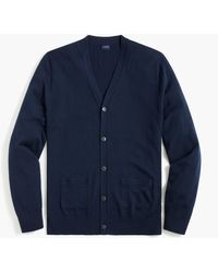 J.Crew Machine Washable Merino Wool-blend Cardigan Sweater - Blue