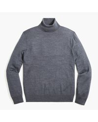 J.Crew Machine Washable Merino Wool-blend Turtleneck Sweater - Gray