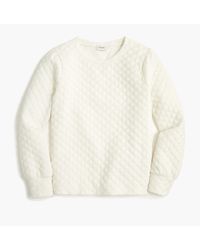 J.Crew Puff-sleeve Quilted Pullover Sweatshirt - White