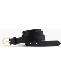 J.Crew Italian Bonded-leather Belt - Black