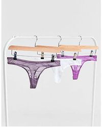 Calvin Klein - 3 Pack Sheer Lace Thongs - Lyst
