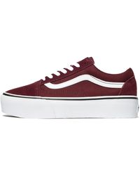 vans platform burgundy