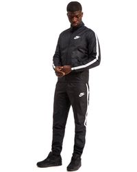 men's nike black and white tracksuit