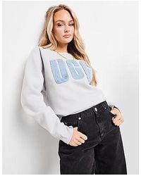 UGG - Fuzzy Logo Crew Sweatshirt - Lyst