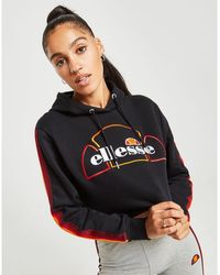 Ellesse Rainbow Tape Crop Hoodie - Black