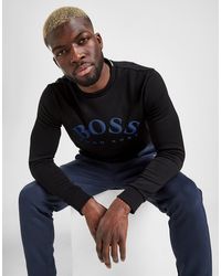 boss mesh crew sweatshirt