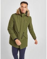 lyle & scott fur hood padded parka jacket