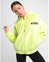 Ellesse Faux Fur Full Zip Hoodie - Yellow