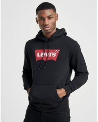 levis hoodie black red