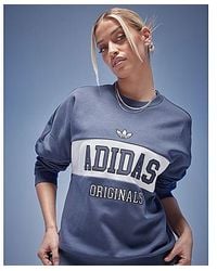 adidas Originals - Varsity Panel Crew Sweatshirt - Lyst