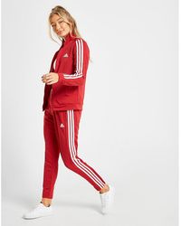 red adidas tracksuit top womens