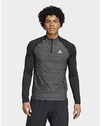 adidas - T-shirt de training manches longues zip 1/4 3 bandes Gym + - Lyst