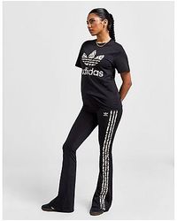 adidas Originals - Leopard Luxe 3-stripes Infill Flared Leggings - Lyst