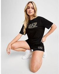 EA7 - Shine Logo Shorts - Lyst