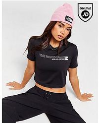 The North Face - T-Shirt Crop Aderente Outline Logot - Lyst