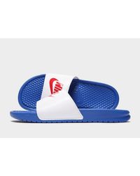 nike benassi slides blue