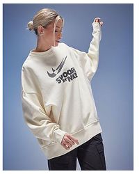 Nike - Swoosh Oversized Crew Sweatshirt - Lyst