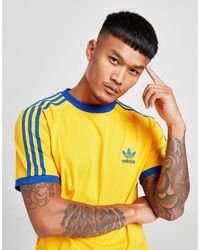 adidas california t shirt blue and yellow