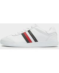 tommy hilfiger white & navy flag detail sneaker trainers
