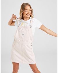pink dungaree dress womens