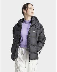 adidas - Essentials 3-stripes Mid Down Hooded Jacket - Lyst