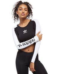 adidas crop top long sleeve black
