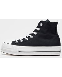 converse chuck taylor lift platform heart black trainers