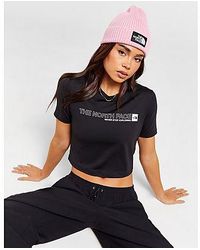 The North Face - Outline Logo Slim Crop T-shirt - Lyst