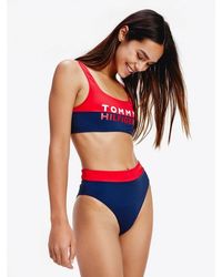 fila colour block high waist bikini bottoms