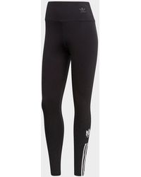 adidas originals adicolor three stripe trefoil legging in green