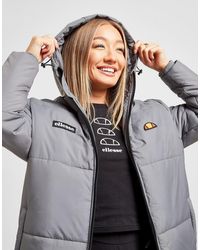 Ellesse Longline Puffa Jacket - Grey