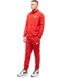 grey and red nike tracksuit