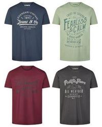 Riverso - Tshirt Herren Baumwolle Regular Fit Rivleon 4Er Set Pack - Lyst