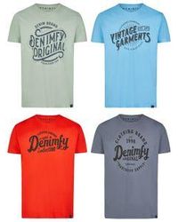 DENIMFY - Tshirt Herren Baumwolle Regular Fit Dfnuri 4Er Pack Set - Lyst
