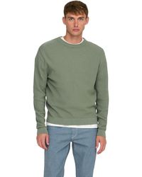 Only & Sons - Herren Pullover Onstony Ds 12 Ls Waffle Crew Knit - Lyst