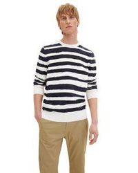 Tom Tailor - Herren Rundhals Pullover Printed Stripe Knitter - Lyst