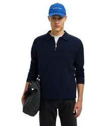 SELECTED - Selected Herren Pullover Slhteller Fn Relaxed Half Zip Polo - Lyst