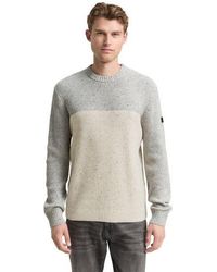 Tom Tailor - Herren Rundhals Pullover Structured Mix Crewneck - Lyst