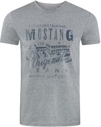 Mustang - T-Shirt Mehrfarbig Rundhals Regular Fit S bis 6XL - Lyst