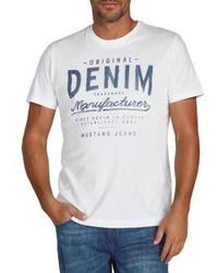 Mustang - Tshirt Herren Regular Fit Bis 6Xl - Lyst