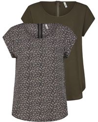 ONLY - Tshirt Damen Regular Fit Onlvic 2Er Pack - Lyst