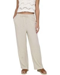 ONLY - Damen Hose Onlsiesta Mw Pull-Up Linen Mid Waist Relaxed Fit - Lyst