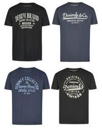 DENIMFY - Tshirt Herren Baumwolle Regular Fit Dfnuri 4Er Pack Set - Lyst