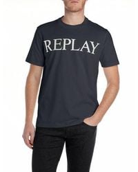 Replay - Herren Rundhals T-Shirt Basic Jersey Big 30/1 Regular Fit - Lyst