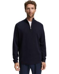Tom Tailor - Herren Strickpullover Basic Knit Troyer - Lyst