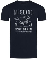 Mustang - T-Shirt Mehrfarbig Rundhals Regular Fit S bis 6XL - Lyst